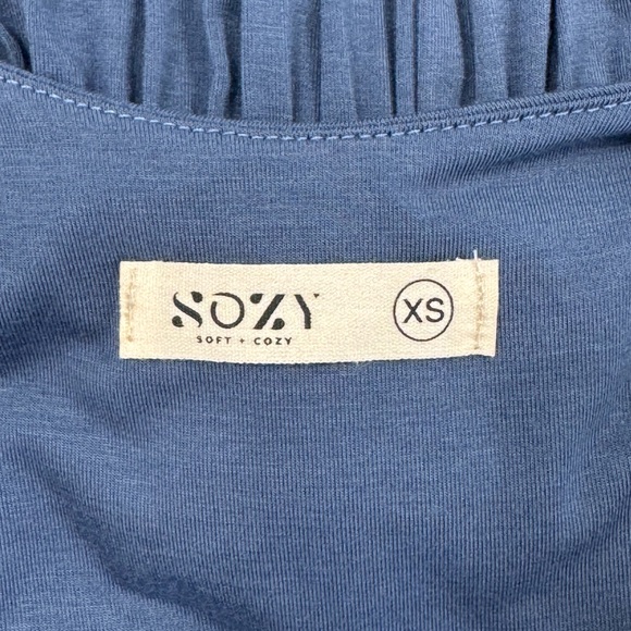 Navy Blue V-Neck Maxi Dress with Front Tie Detail - Picture 5 of 8